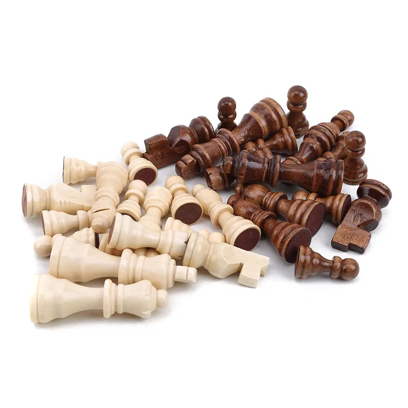 32Pcs Wooden Chess Pieces Complete Set International Chessmen Chess Game Entertainment Accessory New