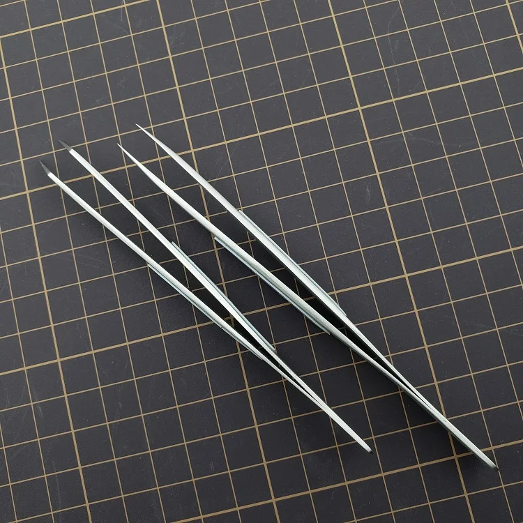 Non Slip Stainless Steel Angled Straight Tweezers Plastic Military Model Kit  Art Doll Handicraft Building Making Tool