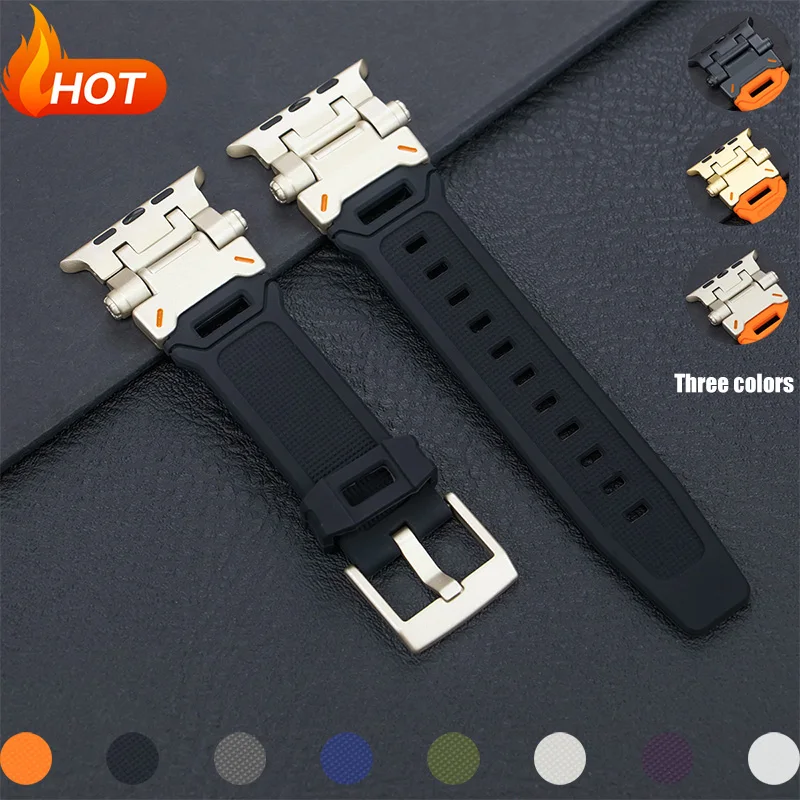 Silikonarmband für Apple Watch Ultra 3 49 mm Armband 44 mm 45 mm 46 mm Herren-Sportarmband Iwatch Serie 11 10 9 8 7 6 5 Se Luxusarmband