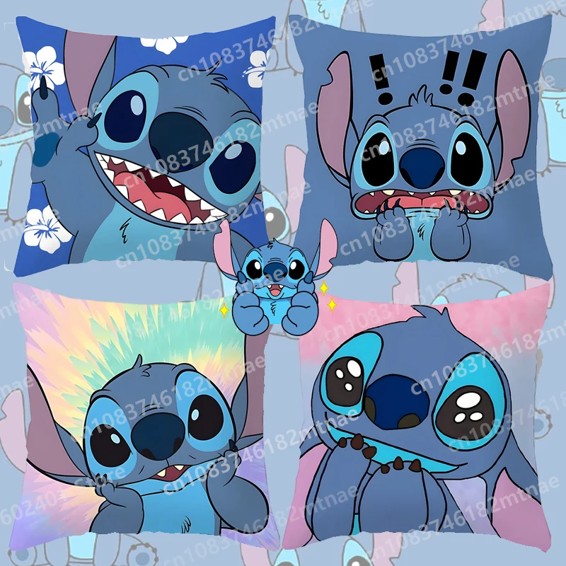 

45x45cm New Kawaii Cartoon Stitch Pillowcase Decorative Pillow Decoration Home Pillowcase Car Sofa Cushion Cover Birthday Gifts