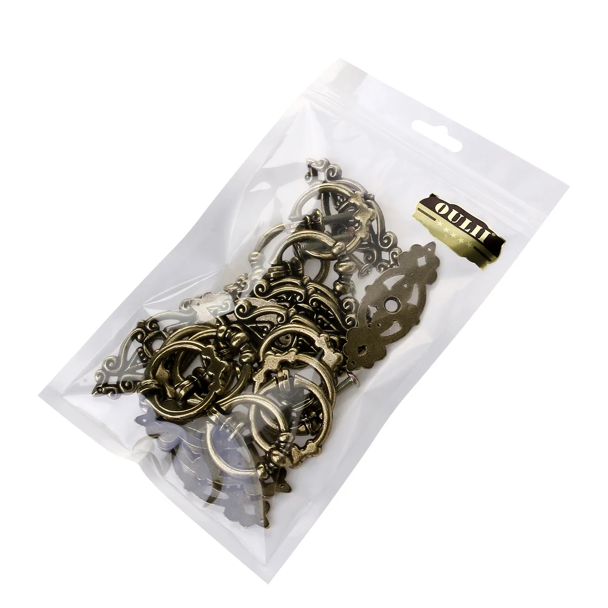 

10pcs Zinc Alloy Cabinet Knobs 2.5X0.9Inch Brass Pull Handles For Kitchen Cupboard Drawer Door Vintage Style