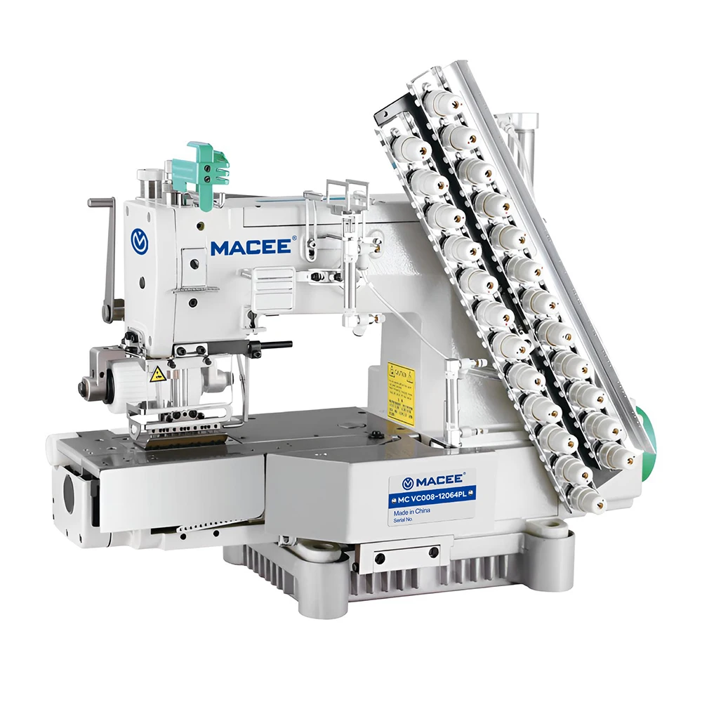 

VC008-12064PL Cylinder Bed 12 Needle Multi-needle Sewing Machine For Attaching Ornament Tape On Sports Wears