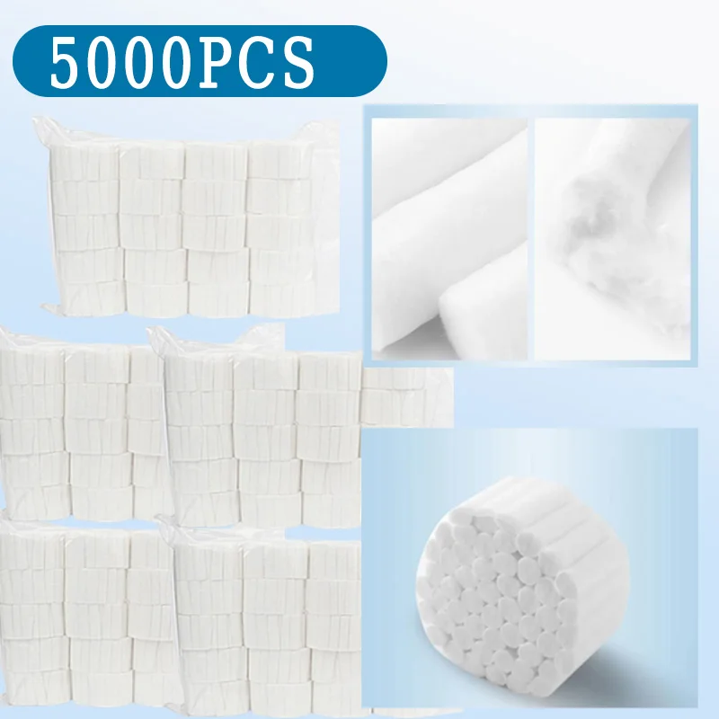 

5000PCS Dental Medical Surgical Cotton Rolls Tooth Gem Cotton Roll Dentist Supplies Teeth Whitening