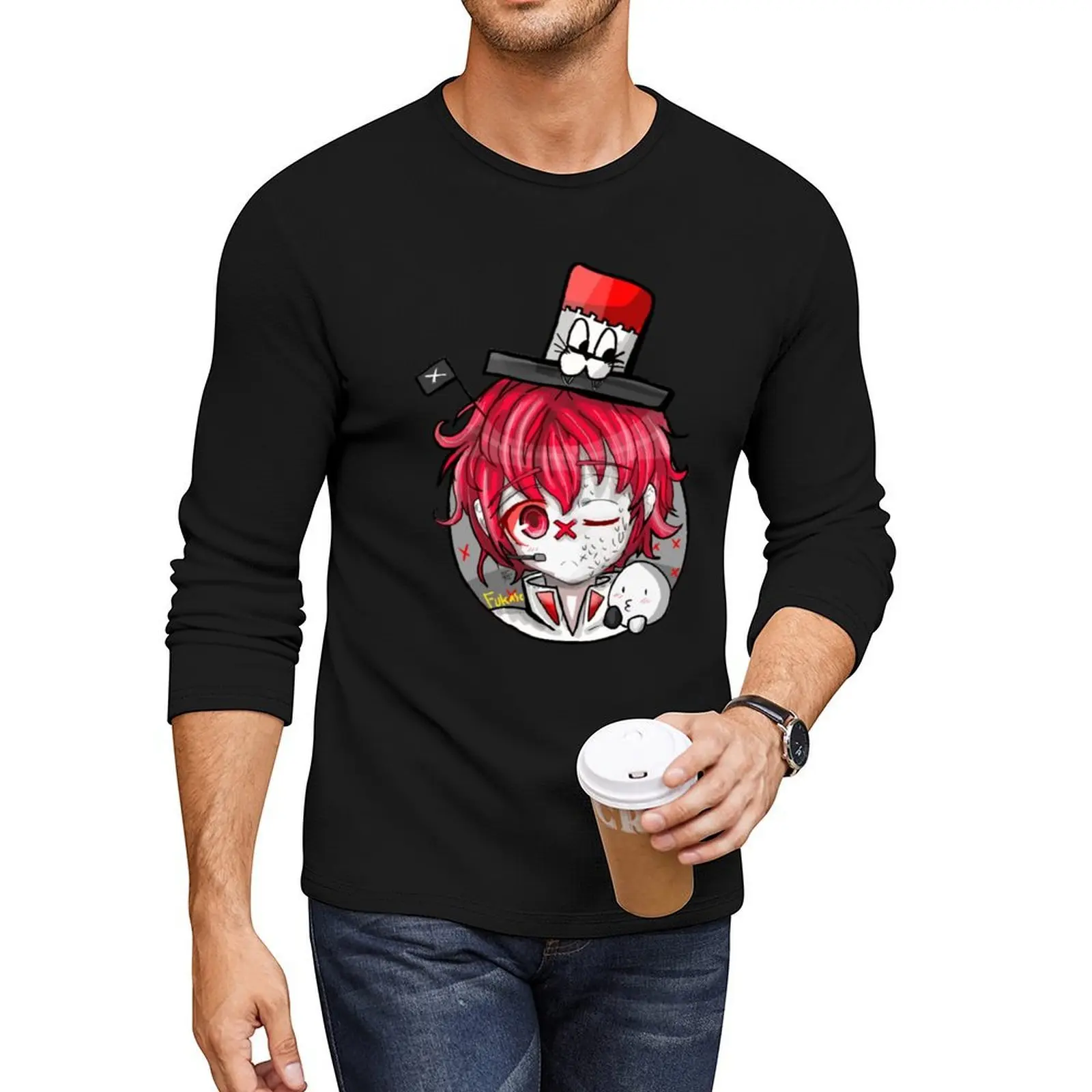 

Vocaloid Fukase Artwork: By Kibo-Kibo Long T-Shirt Blouse aesthetic clothes cute clothes boys t shirts Men's cotton t-shirt