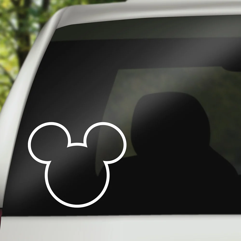 PVC Cute Mouse Head Outline Car Windows Vinyl Decals and Stickers Die Cut Waterproof Decoration