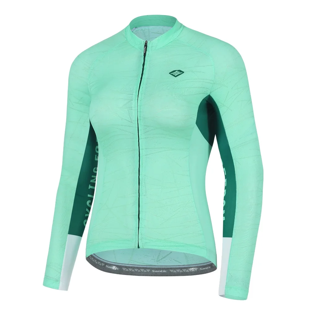 Santic Long Sleeve Cycling Jersey Women Bicycle Road Bike Uniform Spring Autum MTB Clothing Breathable Cycle Sweatshirt 2022