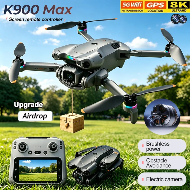 

K900 Max FVP Drone 360° Laser Obstacle Avoidance Panoramic Shooting 5G RC Airdrop Device Drone Optical Flow Positioning Gift Toy