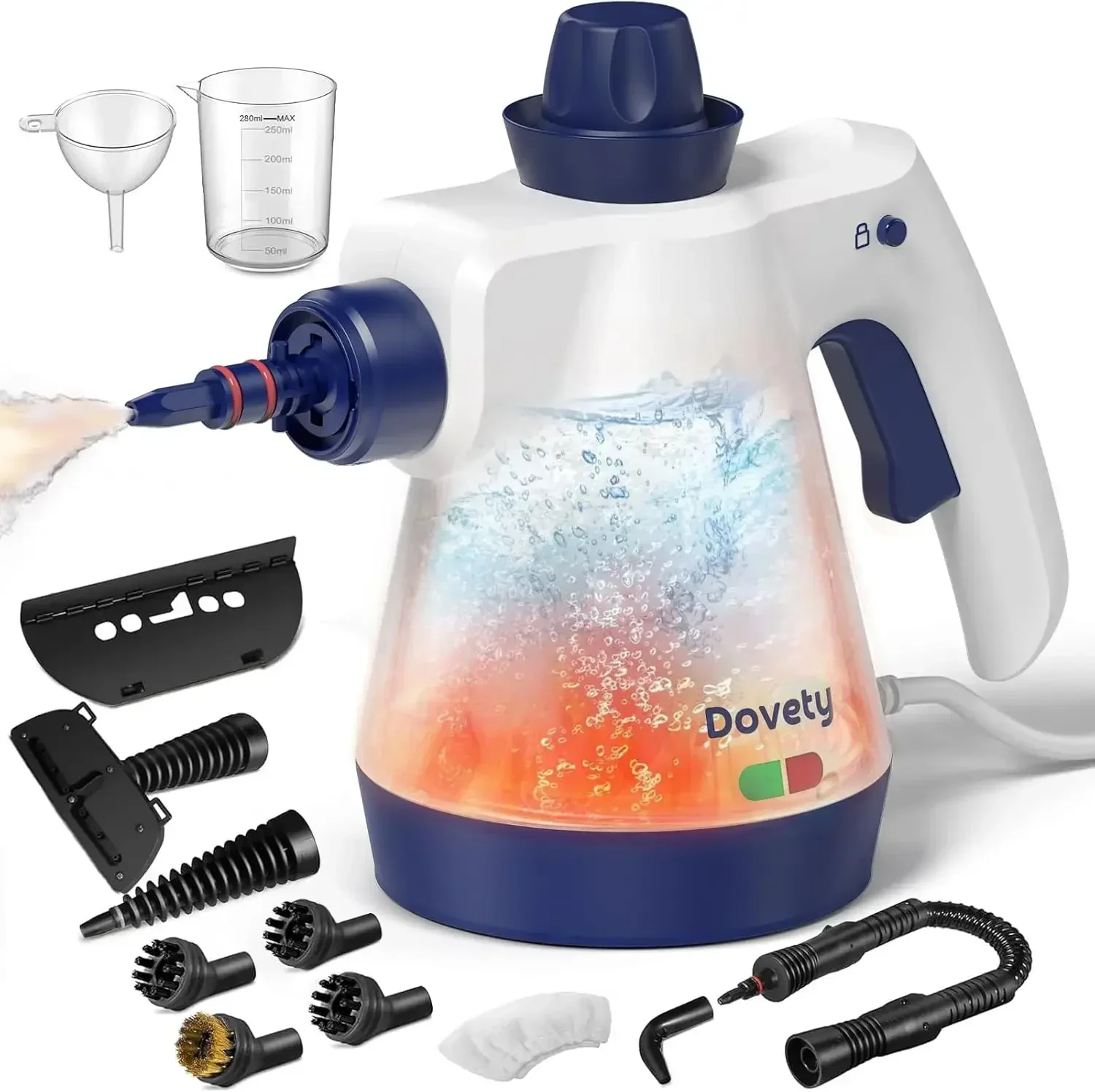 

Steam Cleaner, Pressurized Handheld Steam Cleaner for Home with 12pcs Accessories & Safety Lock, Multi-Surface & Powerful Home