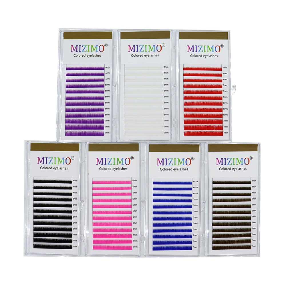 Lower eyelashes fake eyebrows 0.07 black blue purple pink white red brown Mix4-5-6-7mm mixed length