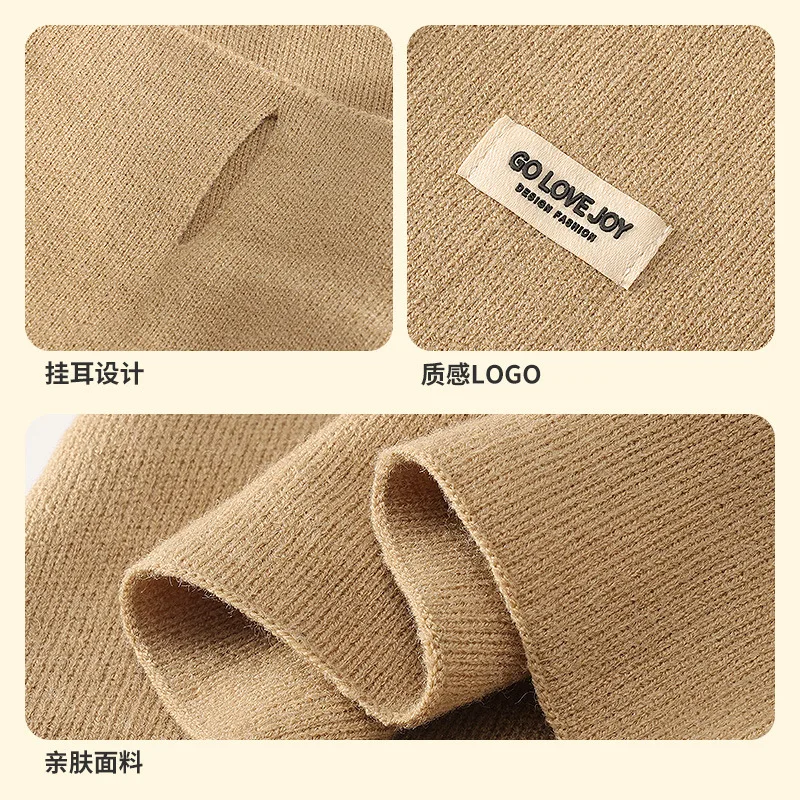 Autumn Winter Knitted Fine Fleece Face Scarf for Outdoor Sports Wind Dust Proof Warm Anti Pilling Ear Loop Design