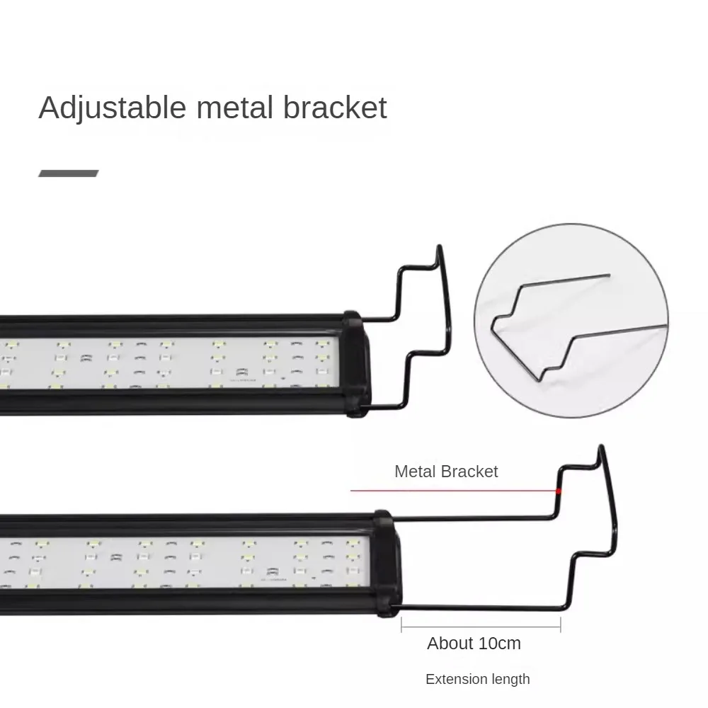 Dimmable LED Aquarium Light With Extendable Brackets,Ultra-Thin Fish Tank Light,3 Light Modes and Timing, Full Spectrum 26-116cm