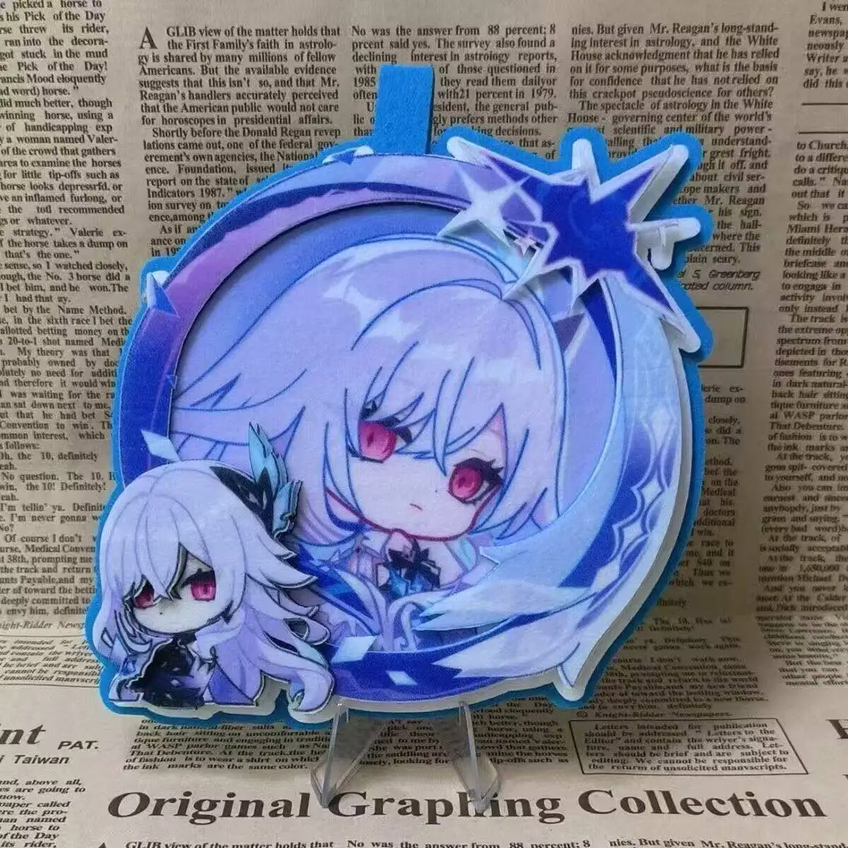 

Anime Game Genshin Impact Skirk Cosplay Non-woven Fabric Maumet Keychain Non Woven Keyring Satchel Pendant Mascot Fans Gift