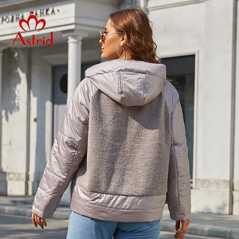 Astrid 2022 Spring Women\'s Jacket Plus Size Parkas Women Clothing Faux Fur Tops Fashion Stitching Padded Coats Outerwear AM10262