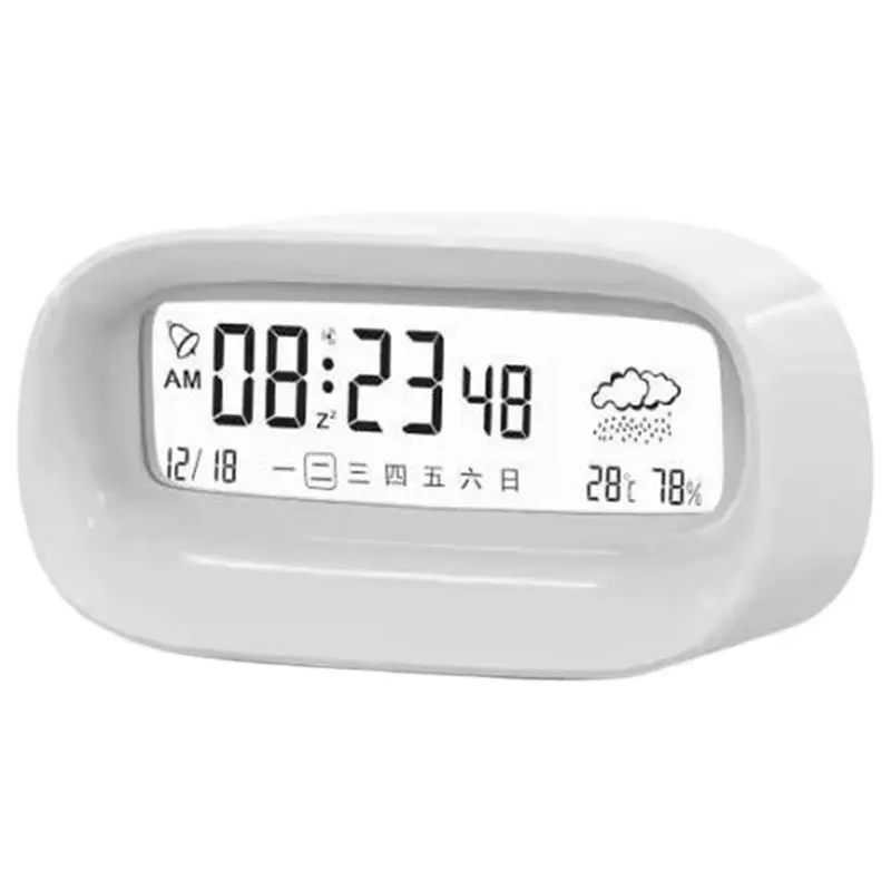 AB46-Rechargeable Alarm Clock Alarm Clock Cute Cartoon Smart Digital Calendar Multifunctional Transparent Gift