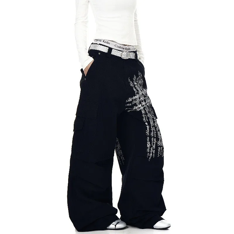 Мужские рабочие брюки в стиле ретро в американском стиле, свободные прямые джинсы с несколькими цветами, уличные брюки со средней талией