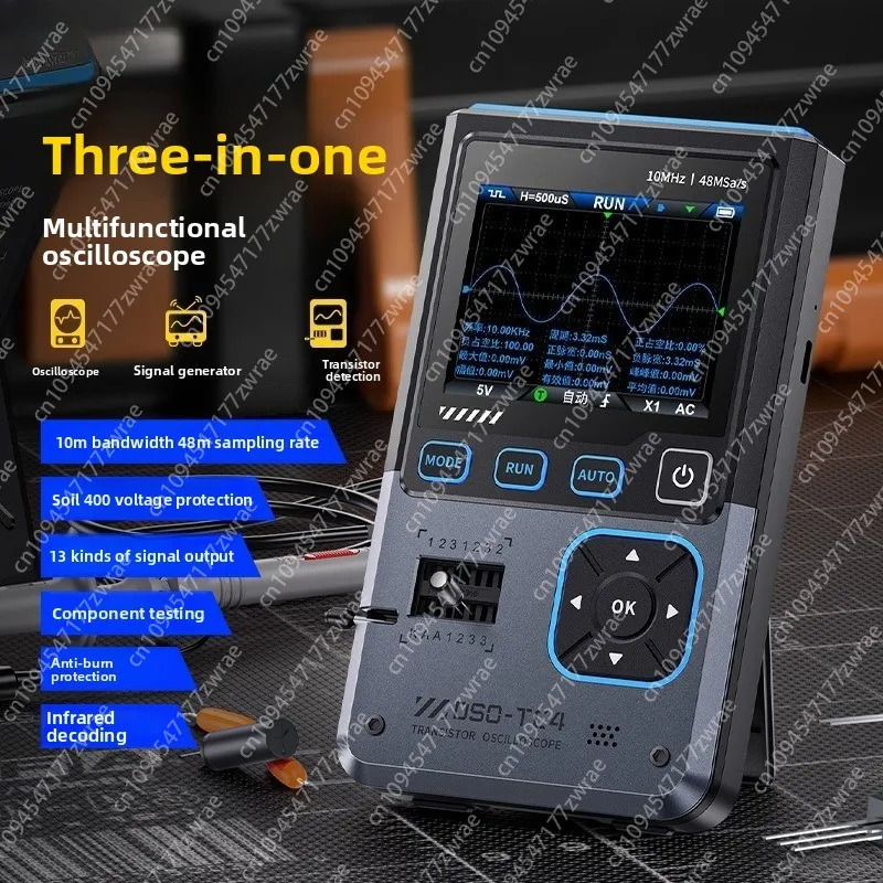 DSO-TC4 Three-in-one Oscilloscope Transistor Detector Signal Generator 10M Bandwidth Burn Prevention