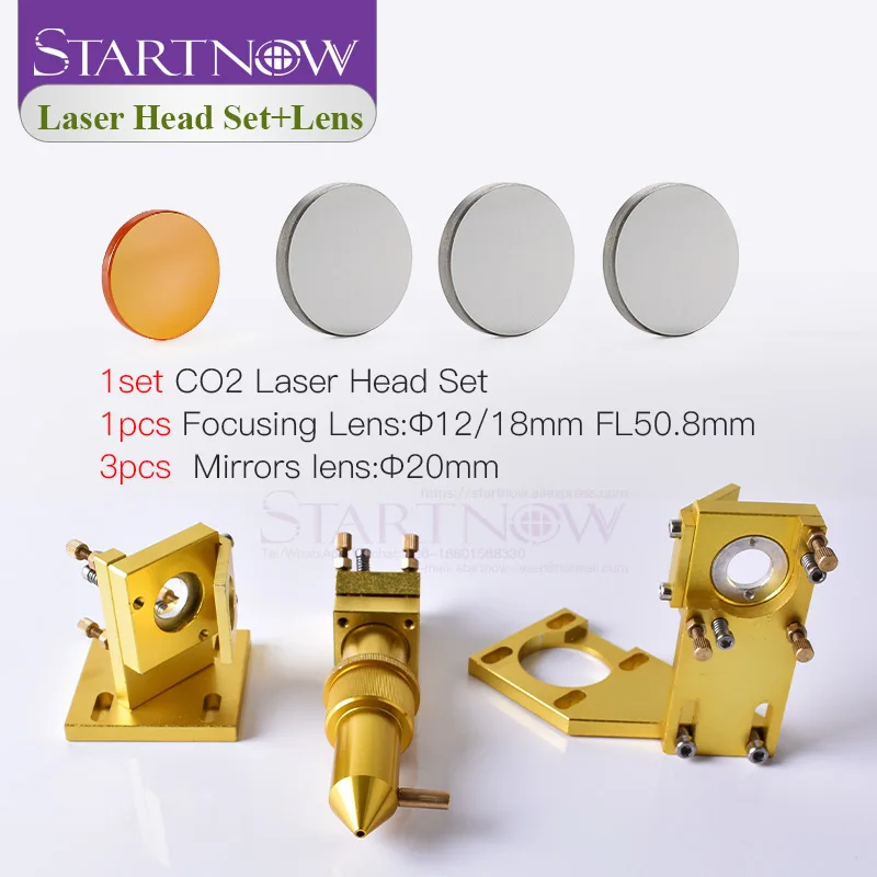 Startnow CO2 Laser Kit Base Components Laser Head Set Lens Mirror Fixture Mount Holder For CNC 2030 Engraver Machine Spare Part