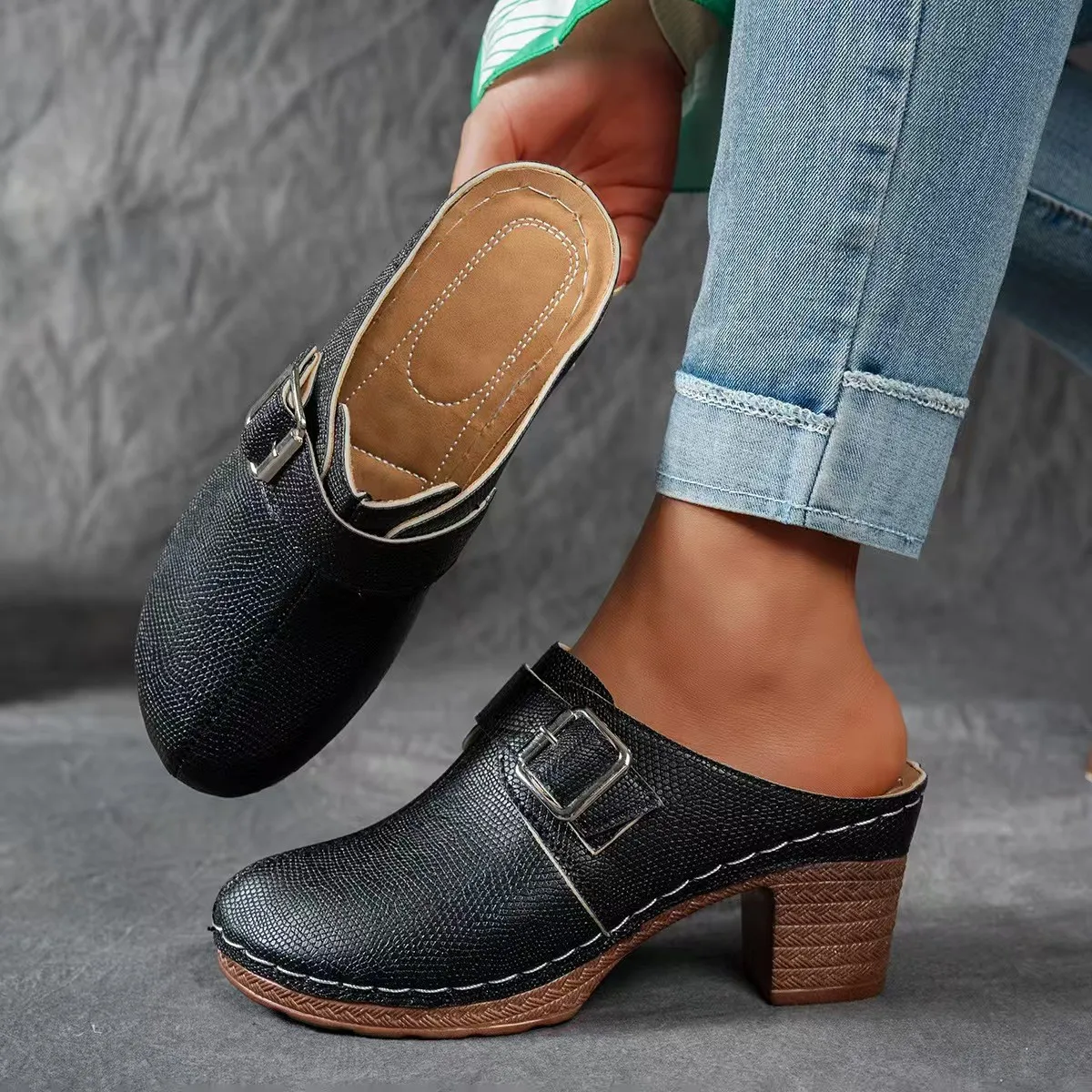 Women Pumps Fashion Classic Patent Leather High Heels Slippers Head Paltform Wedding Women Dress Shoes Plus Size