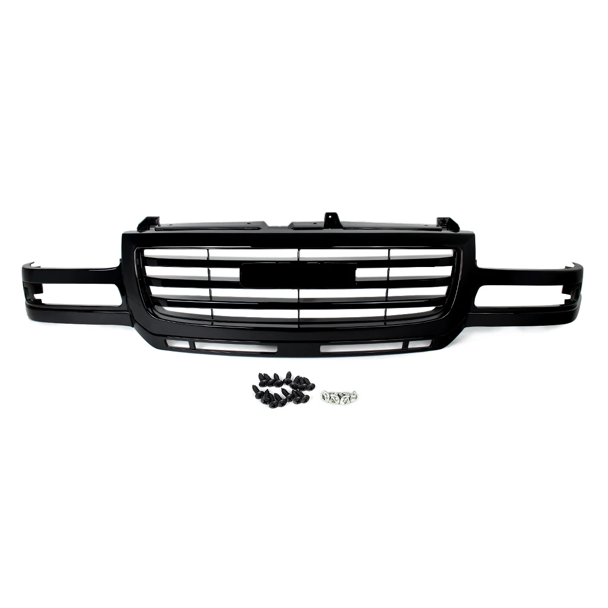 Glossy Black Front Grille Replace For GMC Sierra 1500 2003-2007 Front Bumper Racing Grill Upper Grille Air Inlet Mesh Grills