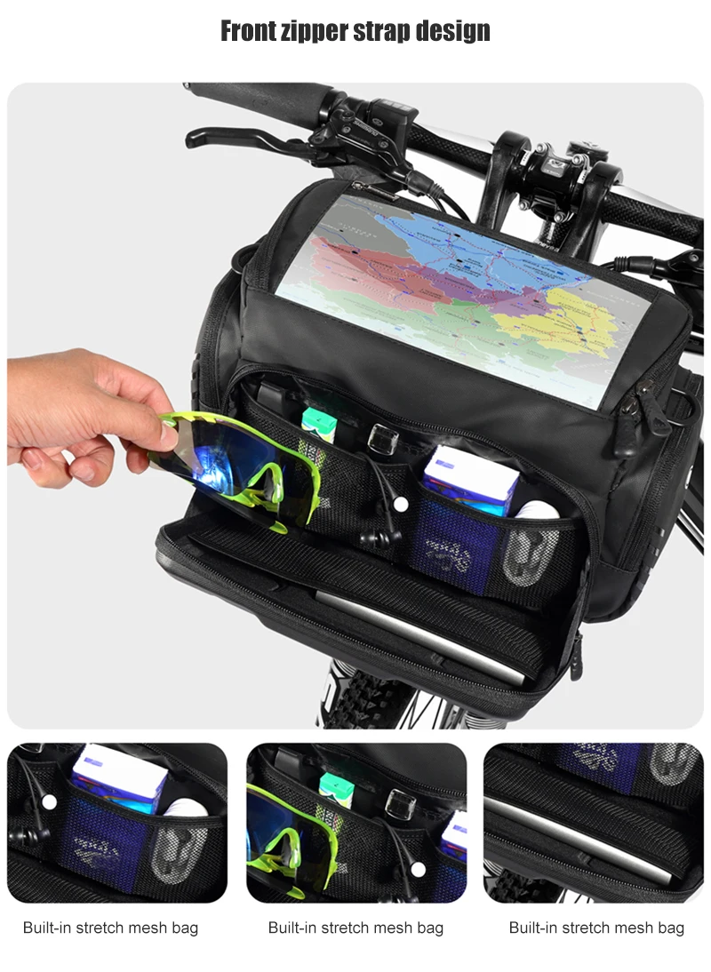 WILD MAN BBG071 Fahrrad Lenkertasche EVA Hartschale Regenschutz Aufbewahrung kleiner Zubehörteile – Detail 14