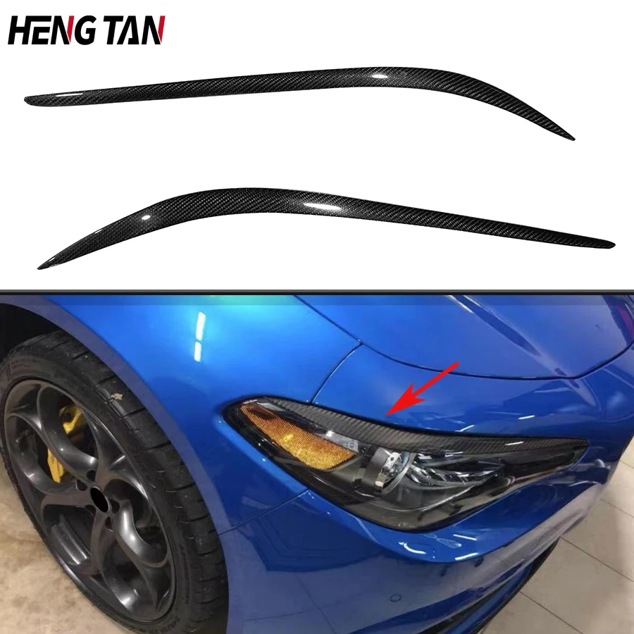 

Carbon Fiber Car Front Headlamp Eyebrow Headlight Eyelids Parts For Alfa Romeo Giulia 2016-2018 Upgrade Body kit