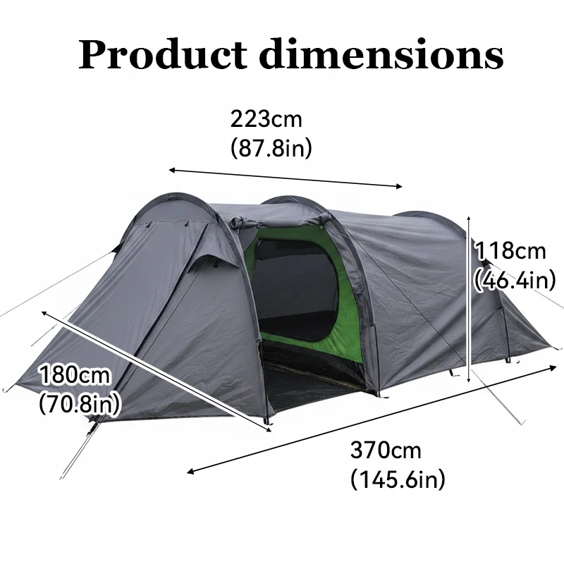 넓은 3~4인용 휴대용 터널형 텐트, 대규모 그룹 모험 - Outdoor Adventure Group 리뷰 및 가격