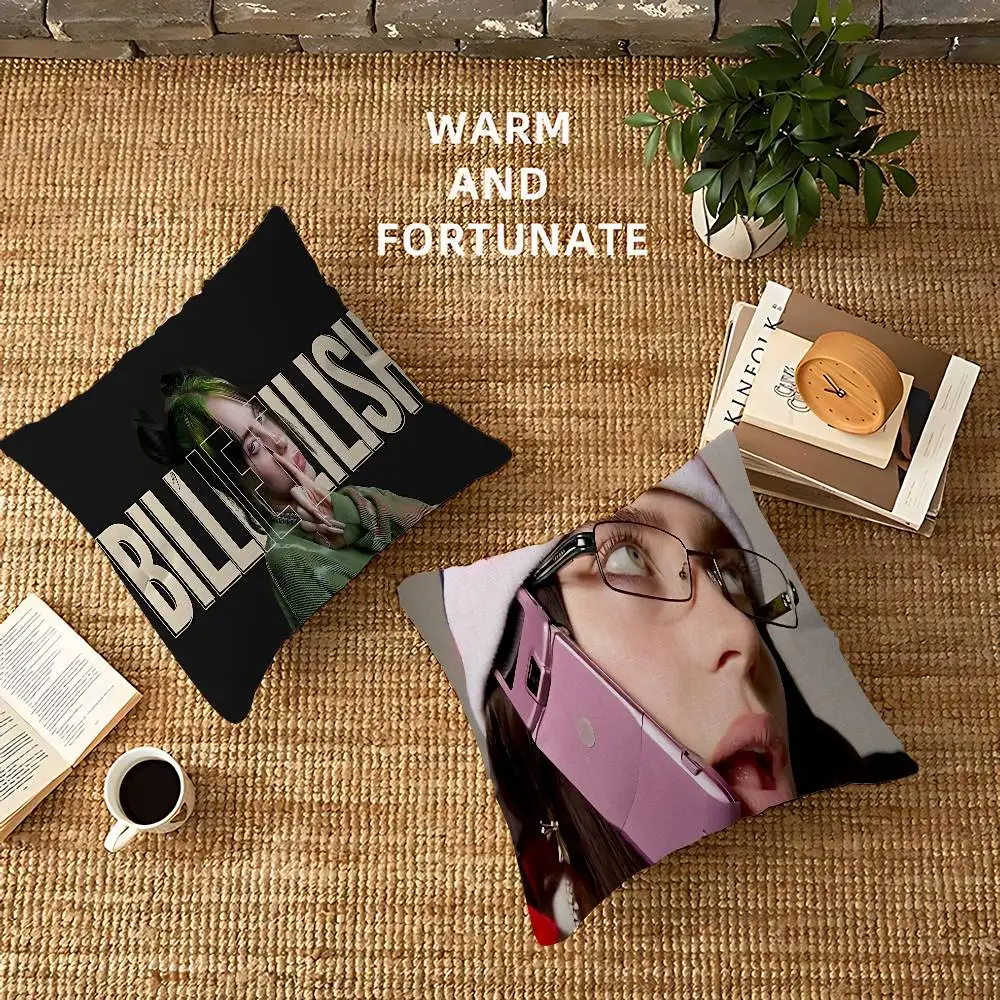 B-BillieS Singer E-EilishS Cushion Cover Inches Farmhouse Decor Home Throw Pillow Covers for Couch Decorations