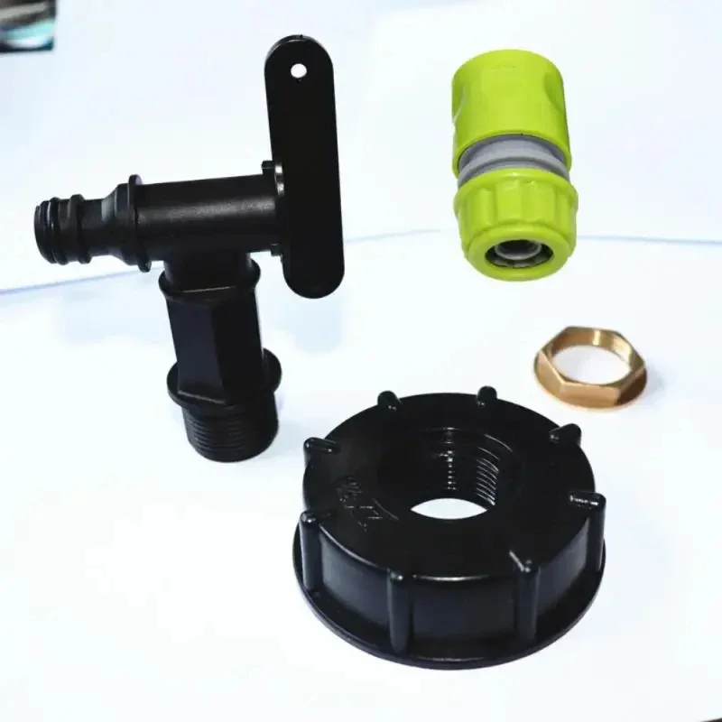 

IBC Faucet Ton Barrel Valve S60 Center Transfer Cover Turn 6 Minutes 3/4 Black Pacifier Faucet Bucket Fitting Faucet Spout