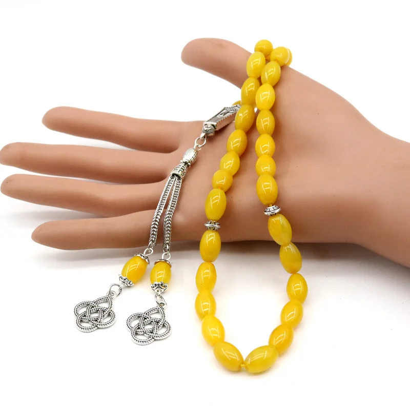 Braccialetto creativo islamico Tasbih agata 33 perline sogno pietra naturale accessori musulmani Tasbeeh nappa gioielli da uomo regalo Misbaha