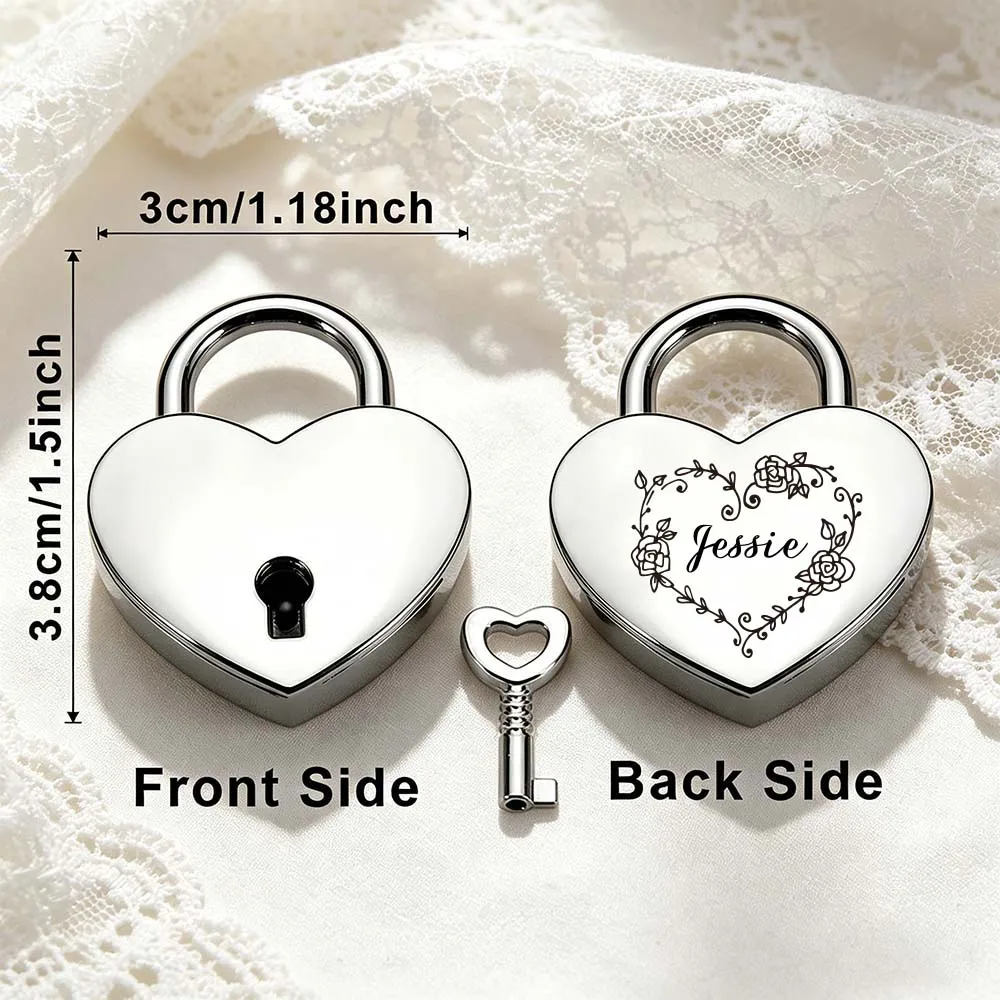 A custom-made couple's lock Simple Love Wear resistant, scratch resistant, durable heart wedding souveni