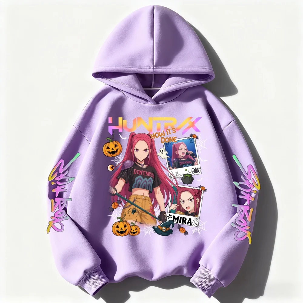 

KPop Demon Hunters Costume Cosplay Hoodie Youth Girls Halloween Pullover KPDH Blue Tiger Huntrix Girl Halloween Tops
