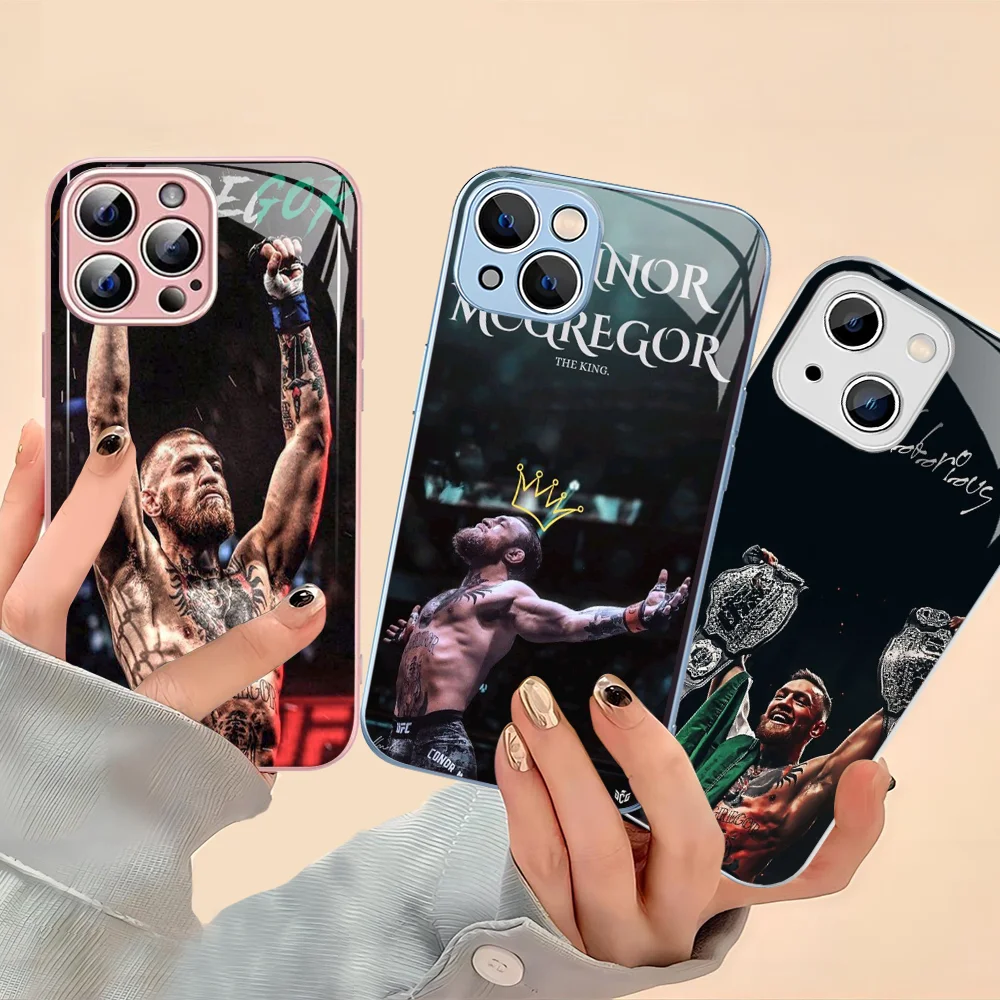 C-Conor M-McGregor Boxing Phone Case Tempered Glass For iphone 14 13 12 11 Pro Mini XS MAX 14Plus X XS XR Cover