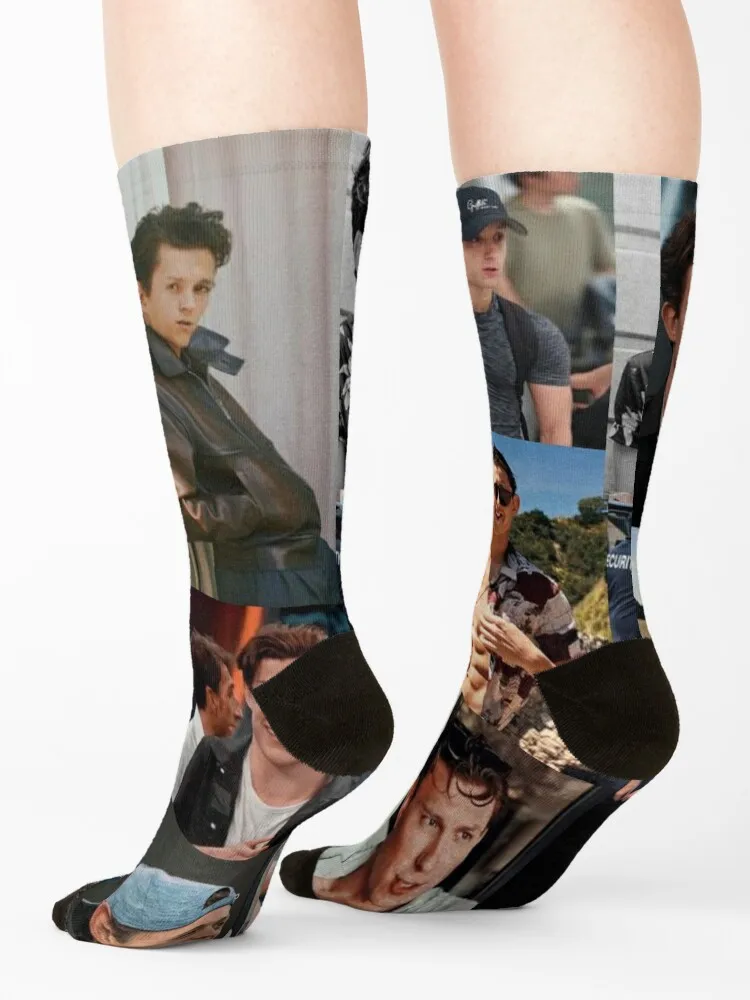 Tom Holland collage Socks Non-slip new in's moving stockings japanese fashion Socks Male Women's