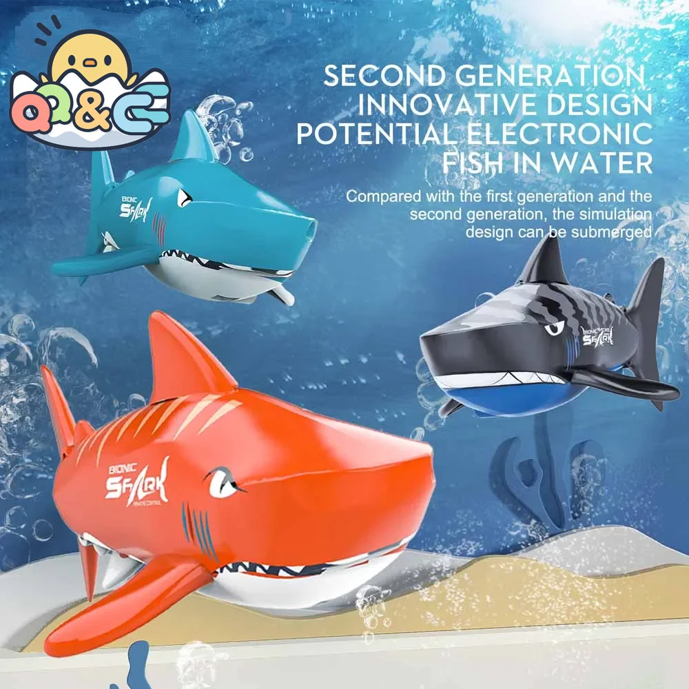 Bateau RC robot baleine bleue requin noir bateau télécommandé bateau Rc poissons animaux piscine jeux d'eau enfant enfants jouets cadeau