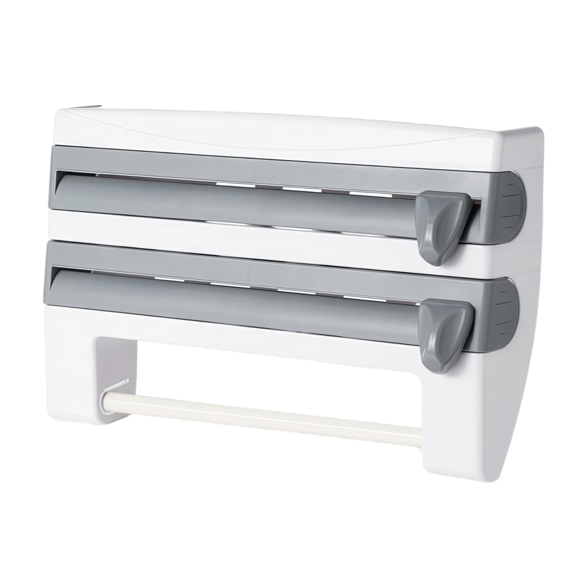 

Food Wrapping 3 In 1 Film Organizer Device Safe Cutting Organizer Elastic Buckle Design Sturdy ABS Construction