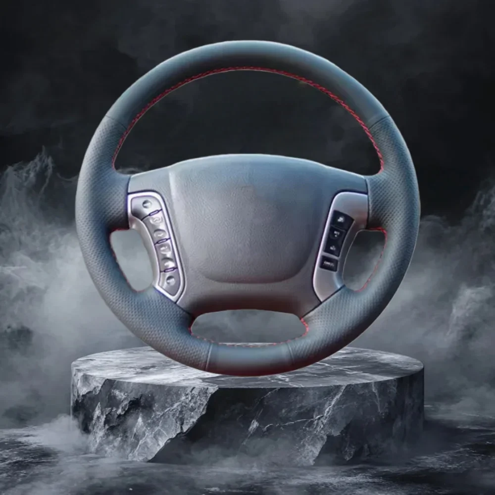 

Car Accessories Wear Resistant Microfiber Leather Hand Stitched Car Steering Wheel Cover For Hyundai Santa Fe 2006 2007-2012