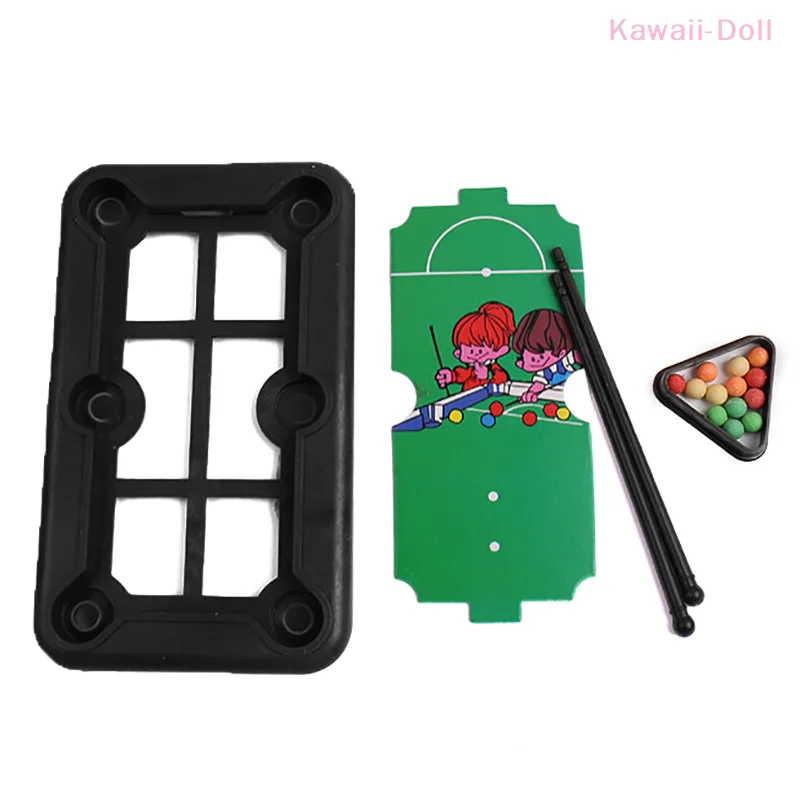 1 Zestaw Mini Bilardu Stołowego do Domku dla Lalek, Akcesoria dla Elfów, Interaktywna Gra Bilardowa na Biurko, Gra Edukacyjna