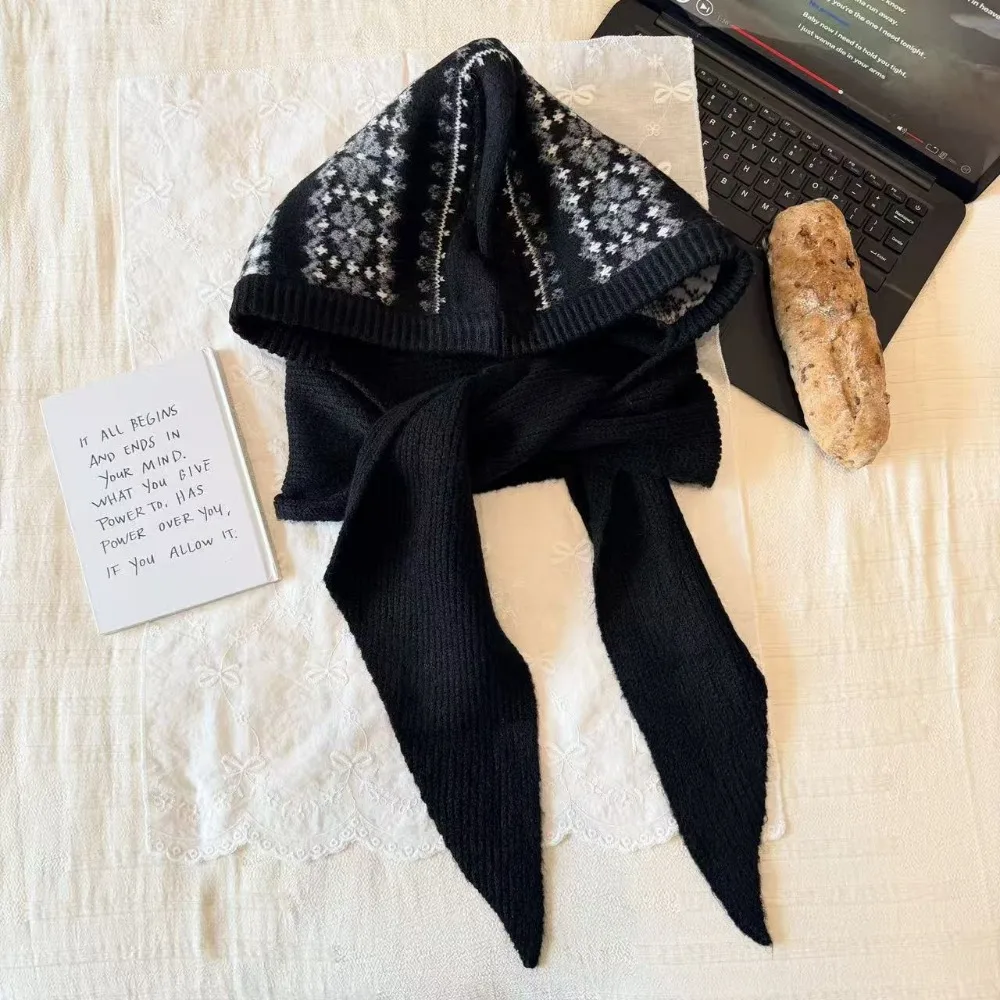 

Зимний утолщенный интегрированный шарф, шапка, теплый вязаный уютный вязаный вязаный шарф Skullies, шапочки-балаклава, платок, зимний сезон