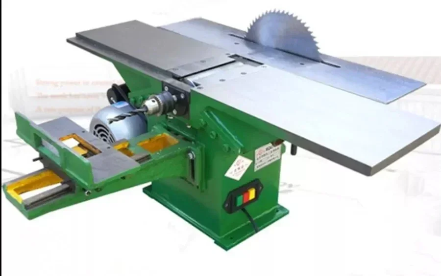 Thick Table Saw Machine 220v 1.1kw Woodworking Planer, Multi-function Woodworking Machine Can Be Used for Splicing, Planing Etc.