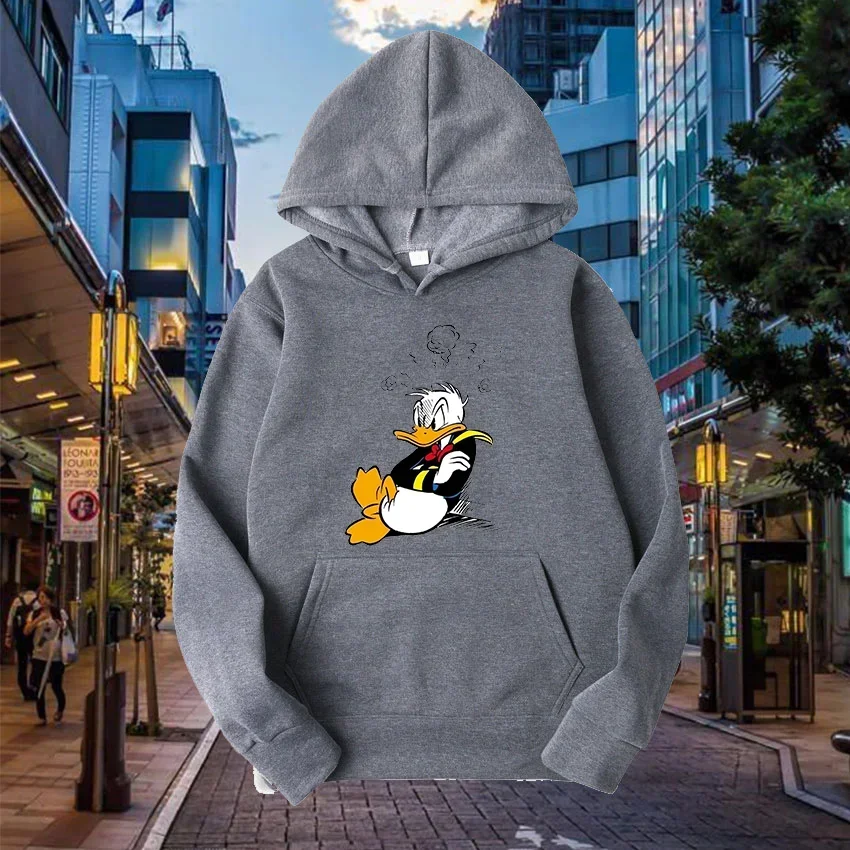 Cartoon Men Hoodies Donald Duck Disney Casual Creative Graphic Fashion Comfortable Trendy Hip Hop Autumn Winter Male Sweatshirts