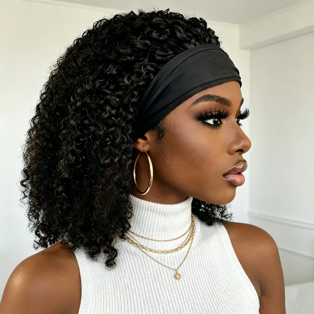 pixie-wig-kinky-curly-bob-human-hair-wig-short-machine-made-150-density-black-color-headband-wig-daily-party-cosplay-use