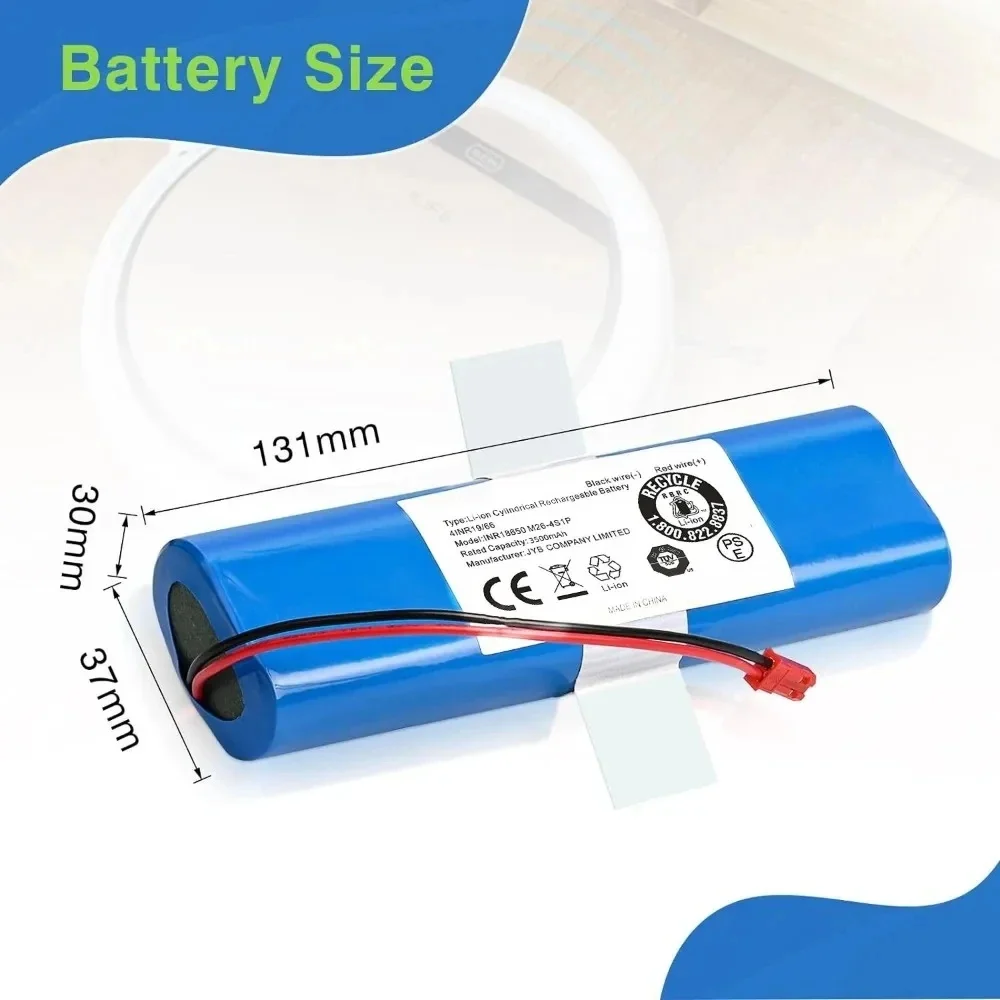 Original Li-lion Battery for ILIFE V3s Pro, V5s Pro, V8s, V8 Plus,V80,V80 Max,V80 Pro,V3s Max 18650 12800mAh 14.4V PX-B010