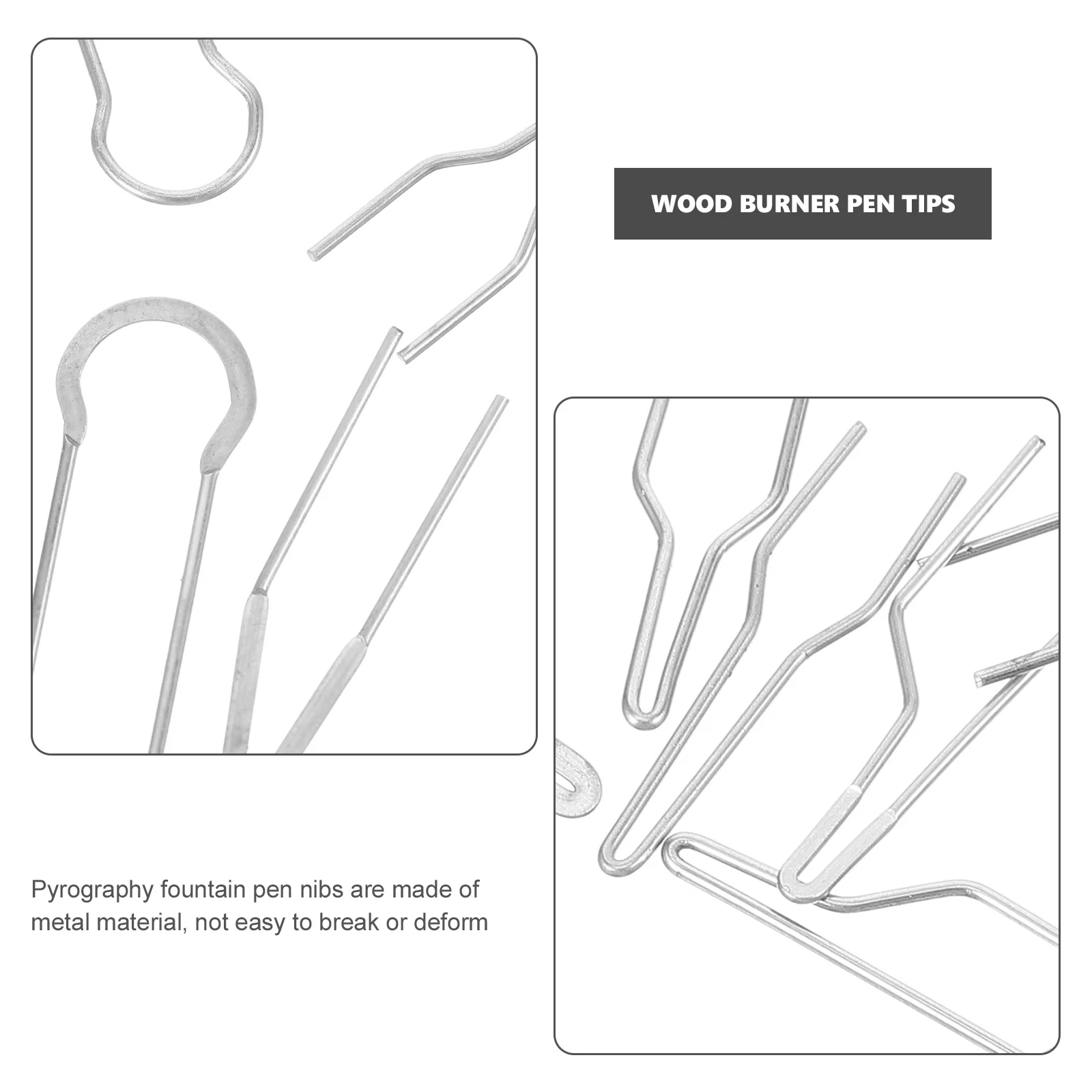 Embouts de stylo pyrogravure à haute impédance, 20 pièces, remplacement de combustion du bois, brûleur métallique, fil chauffant, pointes compatibles avec la plupart des modèles