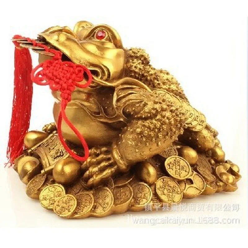 Copper Golden Toad Ornament, Golden Cicada Three-Legged Toad, Shop Living Room Decoration, Office Desk Ornament