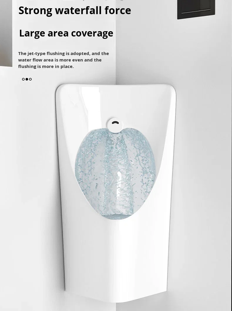 Small apartment induction urinal ceramic triangle wall-mounted non-flush non-contact manual combination toilet for hotel use