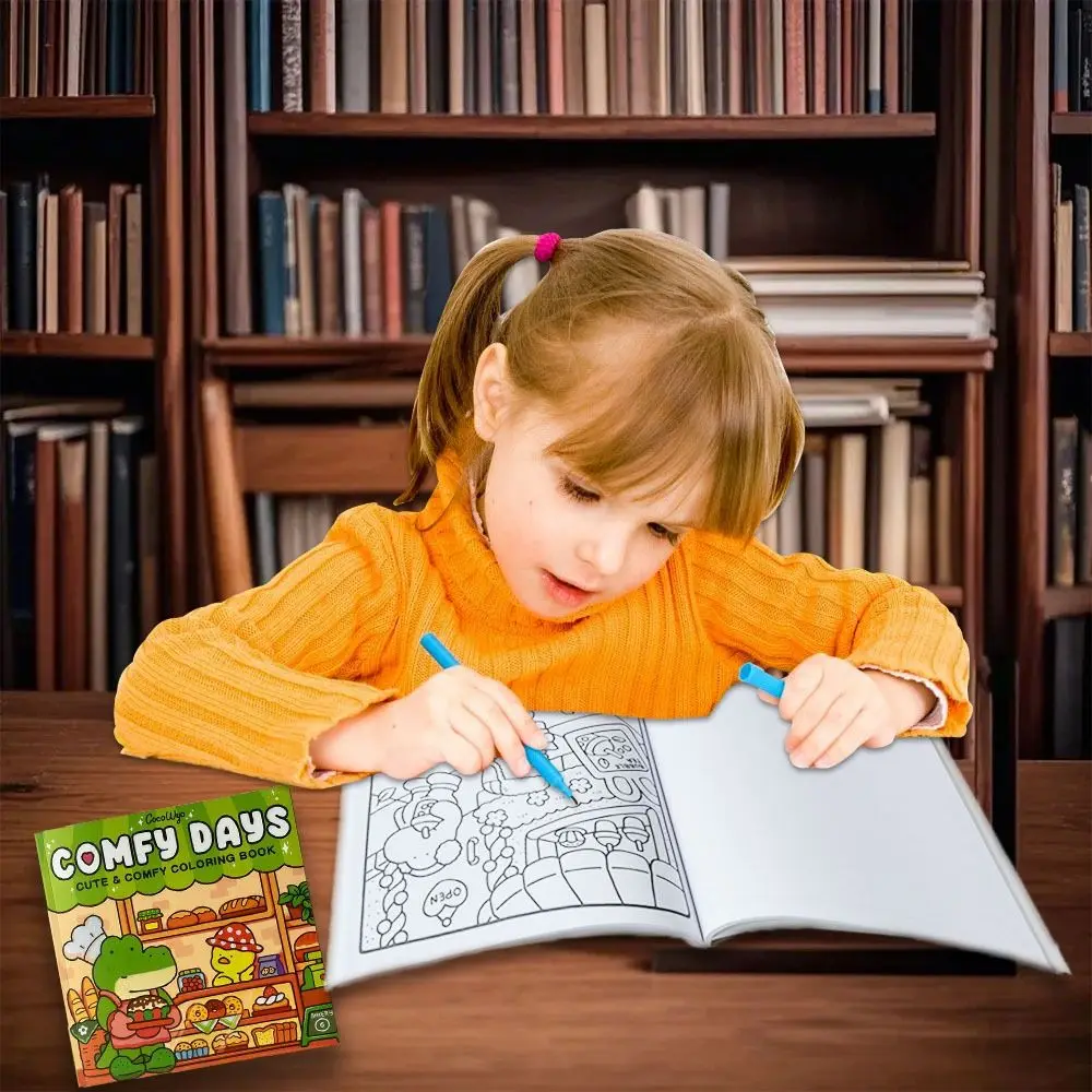 DIY Spooky Cute Coloring Book Creative Cartoon Halloween Theme Coloring Book Relax Educational Watercolor Painting Book