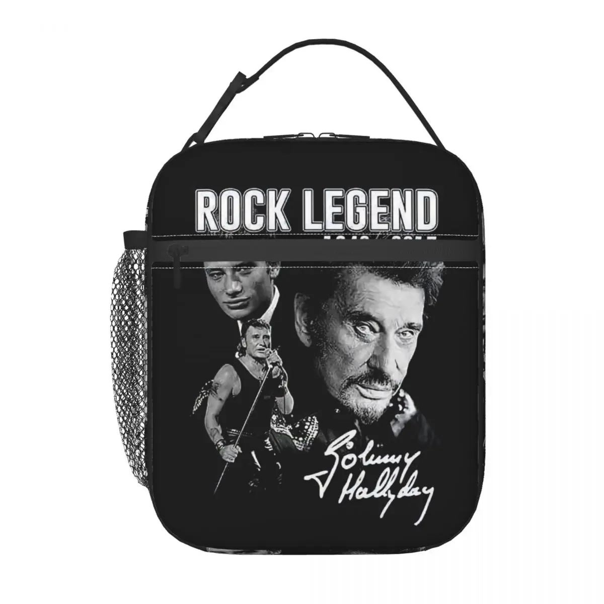 Custom Johnny Hallyday Lunch Bag Men Women Thermal Cooler France Rock Singer Insulated Lunch Box for Student School