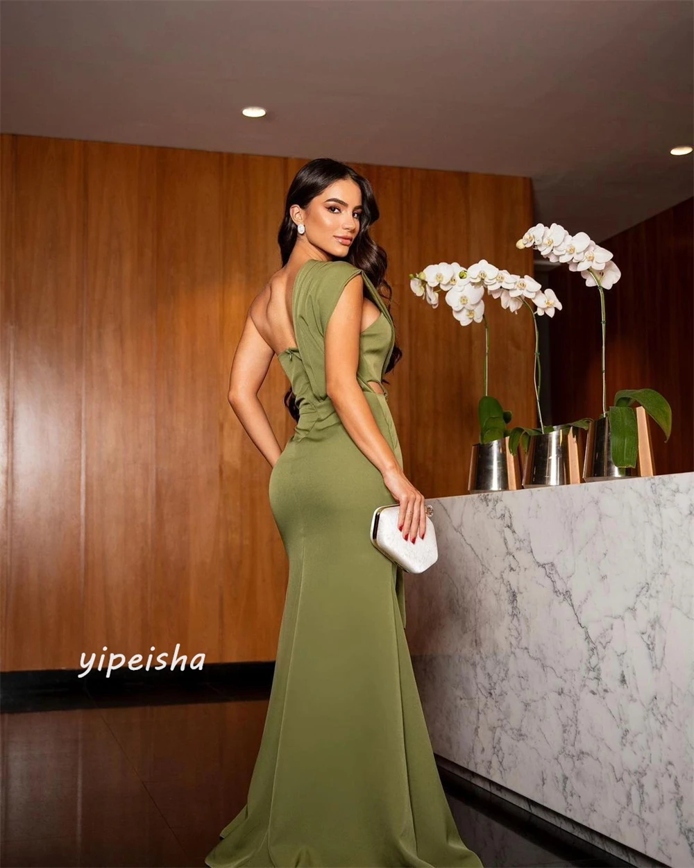 Ball Dress Evening Saudi Arabia Jersey Draped Pleat Cocktail Party Mermaid One-shoulder Bespoke Occasion Gown Long Dresses