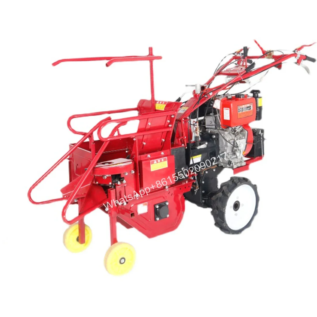 Corn harvester table fully automatic straw crusher diesel small walk-behind tractor single-row header harvester