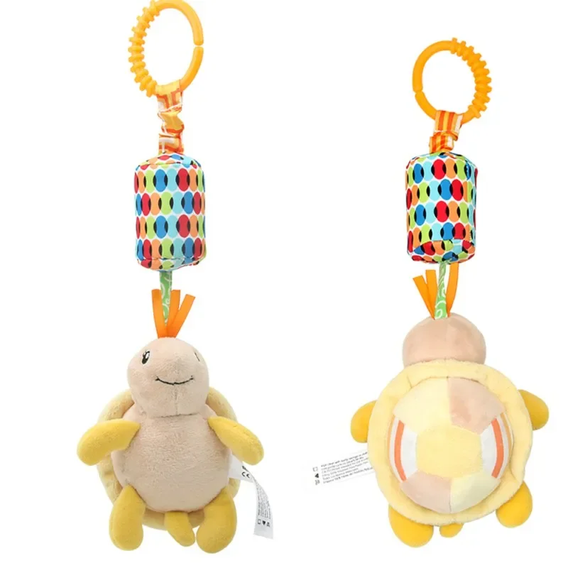 Baby Stroller Pendant Multifunctional Infants Cartoon Animal Wind Chime Plush Toy Rabbit Rattle Kids Soothing Toy Entrance Bite